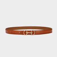 2.4Cm Belts for Women Girls Fashion Waist Belt Cowhide Leather Simple 8 Metal Pin Buckle Belt Leisure Dress Jeans Waistband