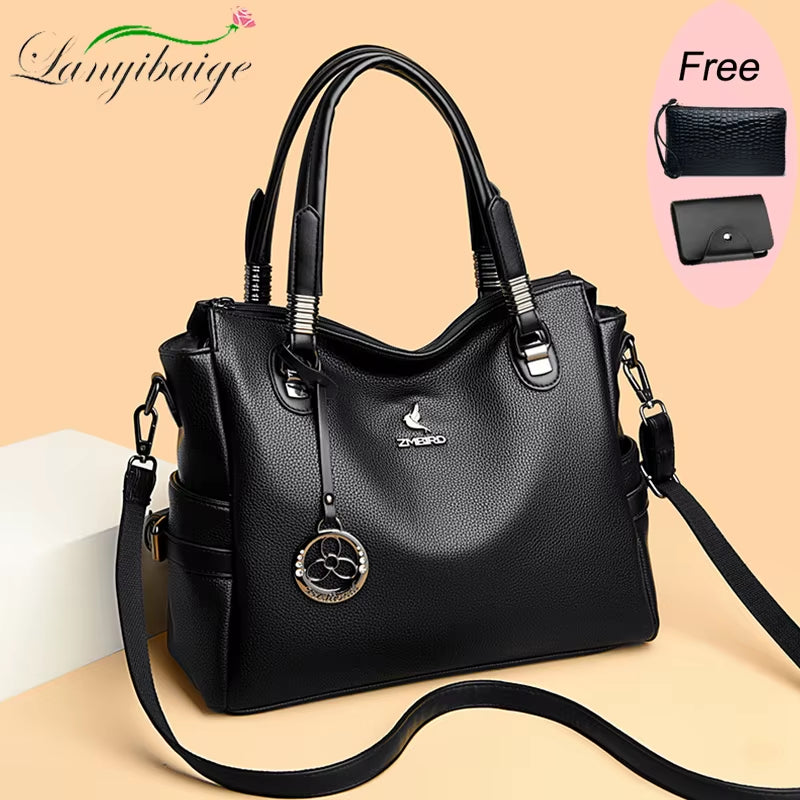 Real Women Soft Leather Shoulder Bags Luxury Women'S Bag High Quality Ladies Handbag Fashion Female Messenger Bag Large Tote Sac