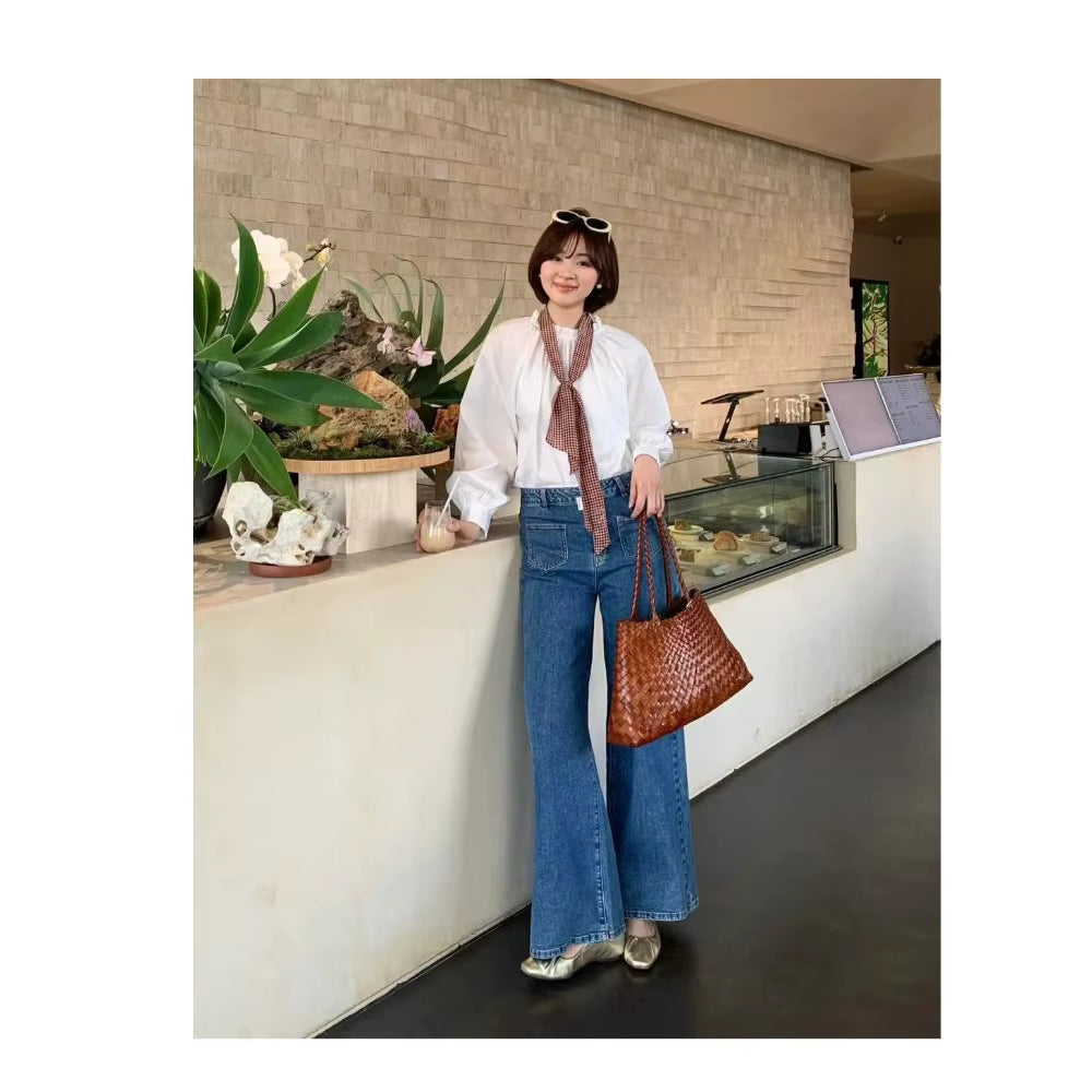 Niche Light Luxury High-End Sense First-Layer Cowhide Vegetable Basket Handmade Bag Retro Versatile Portable Underarm Bag