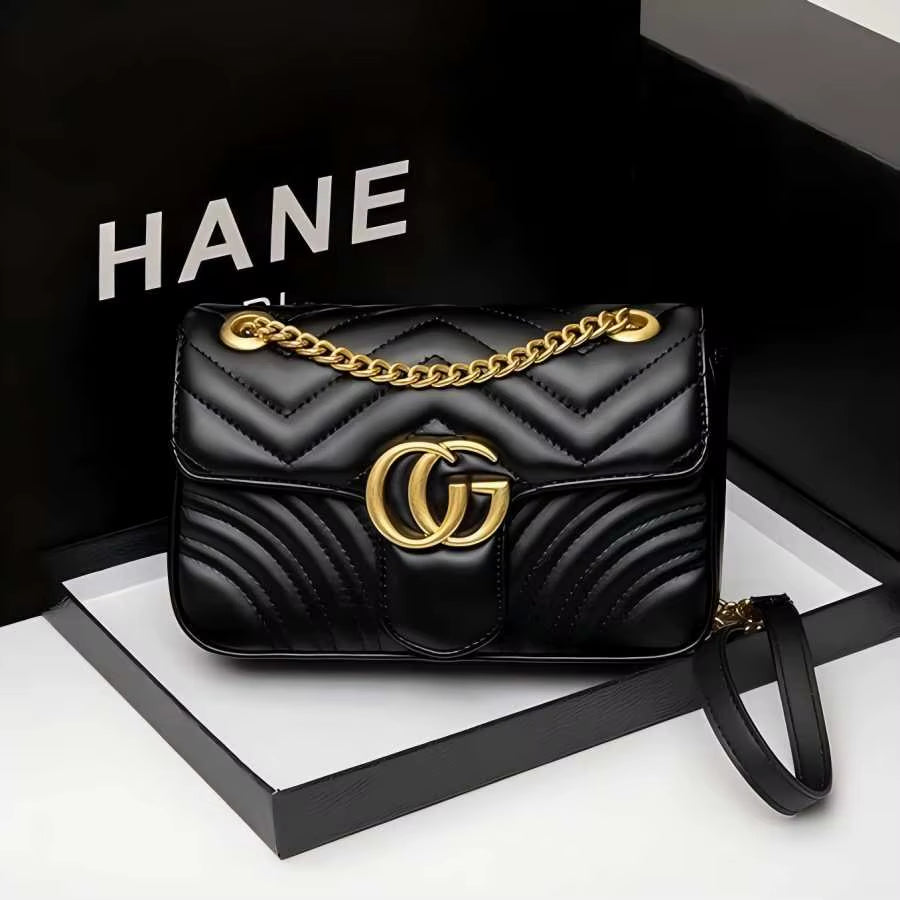 New Classic Leather Diamond-Pattern Chain Bag - Fashionable and Retro Crossbody Bag - Luxurious Designer Shoulder Bag - Handbag
