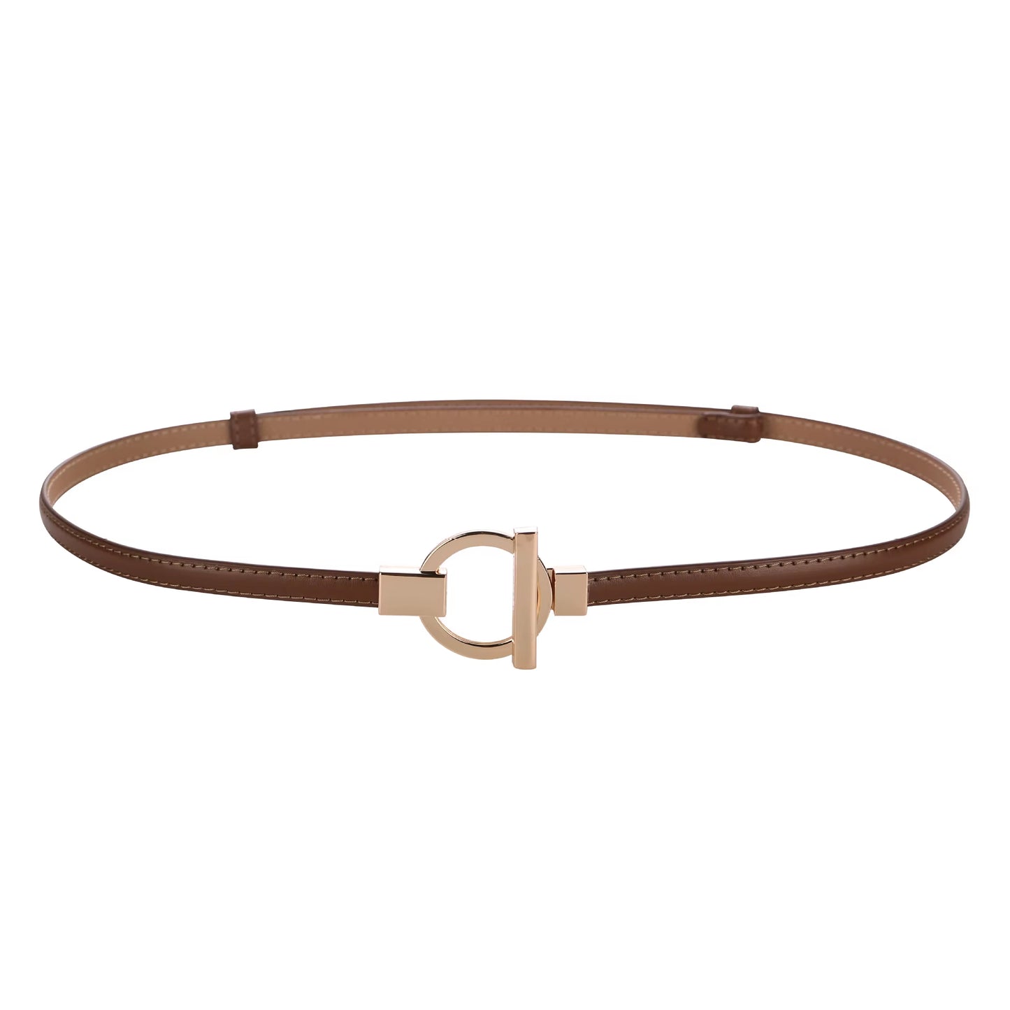 Leather Belt for Women Minimalist Cowhide Buckle Office Blazer Maxi Dress Fashion Accessory