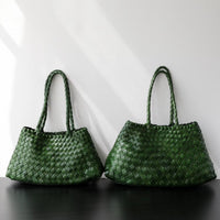 Niche Light Luxury High-End Sense First-Layer Cowhide Vegetable Basket Handmade Bag Retro Versatile Portable Underarm Bag