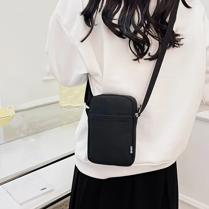 New Fashion Simple Casual Shoulder Messenger Bag, Women'S Portable Mobile Phone Bag, Vertical Coin Key Bank Card Shoulder Bag
