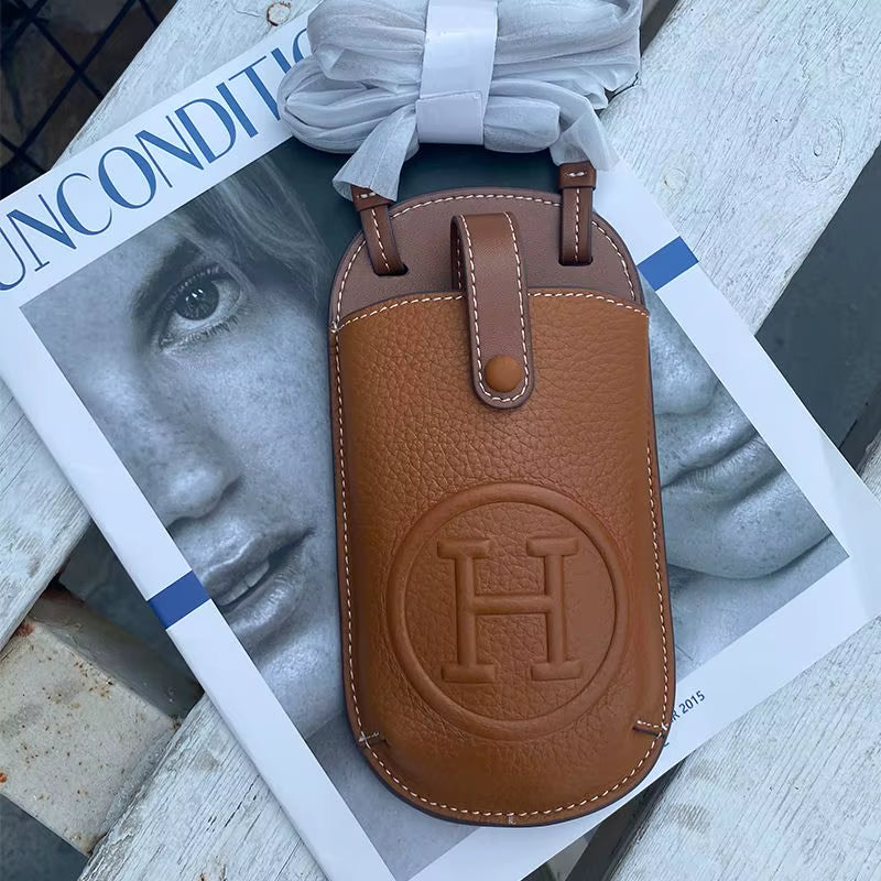 Classic Fashion Mobile Phone Bag - PU Luxury Designer Crossbody Bag - Small Bag with Elegant and High-End Leather Material