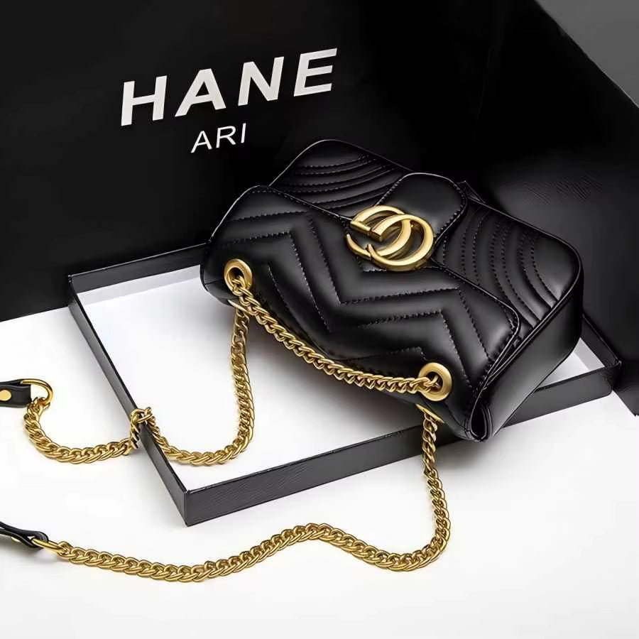New Classic Leather Diamond-Pattern Chain Bag - Fashionable and Retro Crossbody Bag - Luxurious Designer Shoulder Bag - Handbag