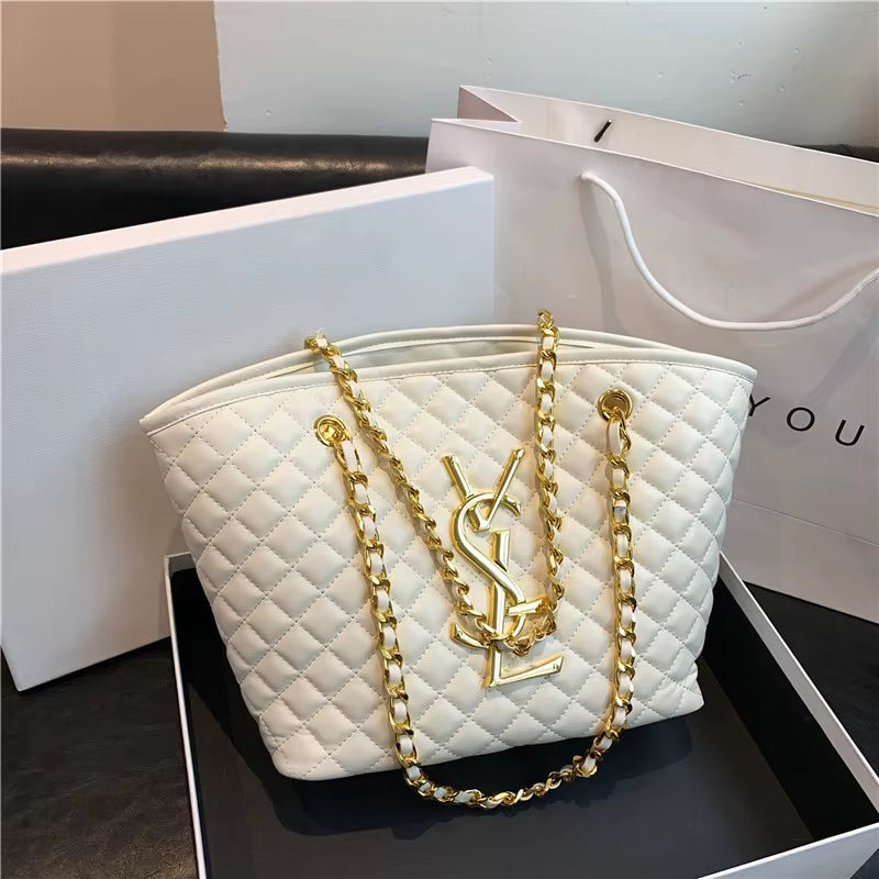 2025 New Model High-Class Women'S Bag: Trendy, Versatile, Fashionable Shoulder Bag with Large Capacity and Diamond Pattern Tote