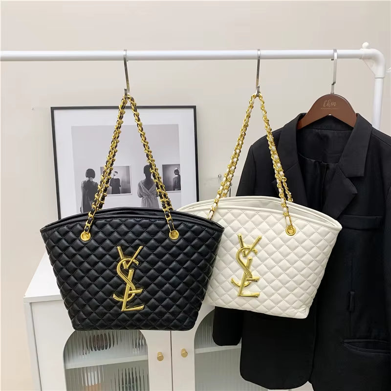 2025 New Model High-Class Women'S Bag: Trendy, Versatile, Fashionable Shoulder Bag with Large Capacity and Diamond Pattern Tote