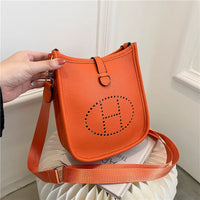 2025 New High-Quality Soft Leather Hollow Bucket Bag - Women'S Retro Texture Multi-Purpose Single Shoulder Crossbody Commuting B