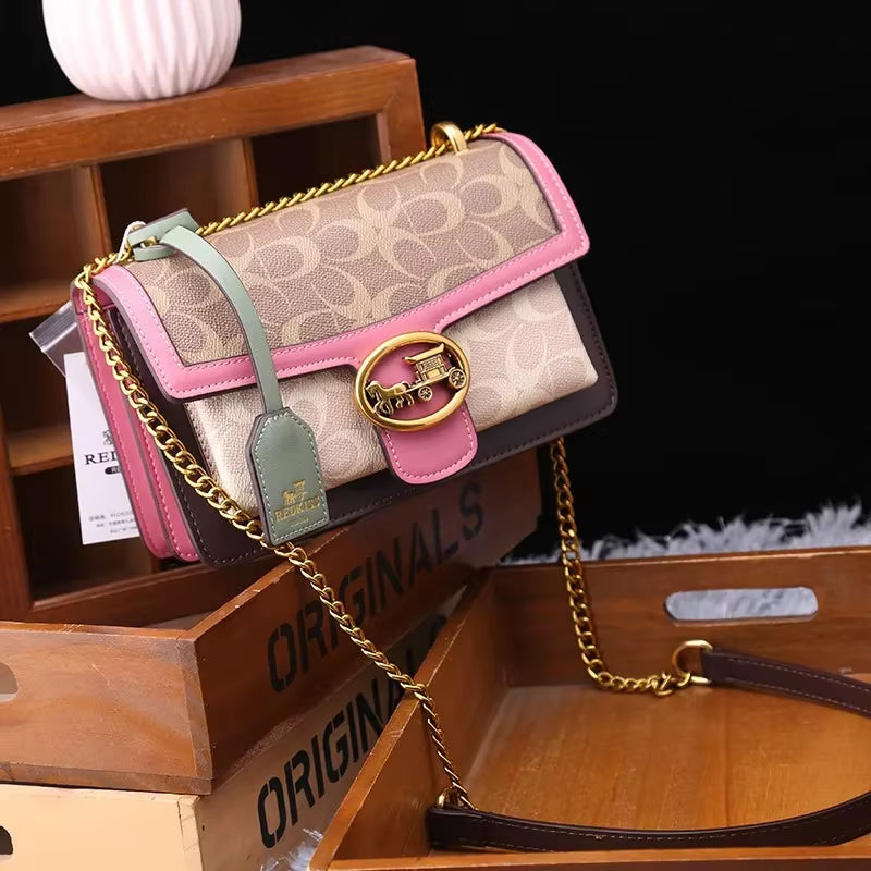 Light Luxury Women'S Bag 2025 New High-End Color Contrast Single Shoulder Underarm Bag Designer Fashionable Crossbody Small Squa