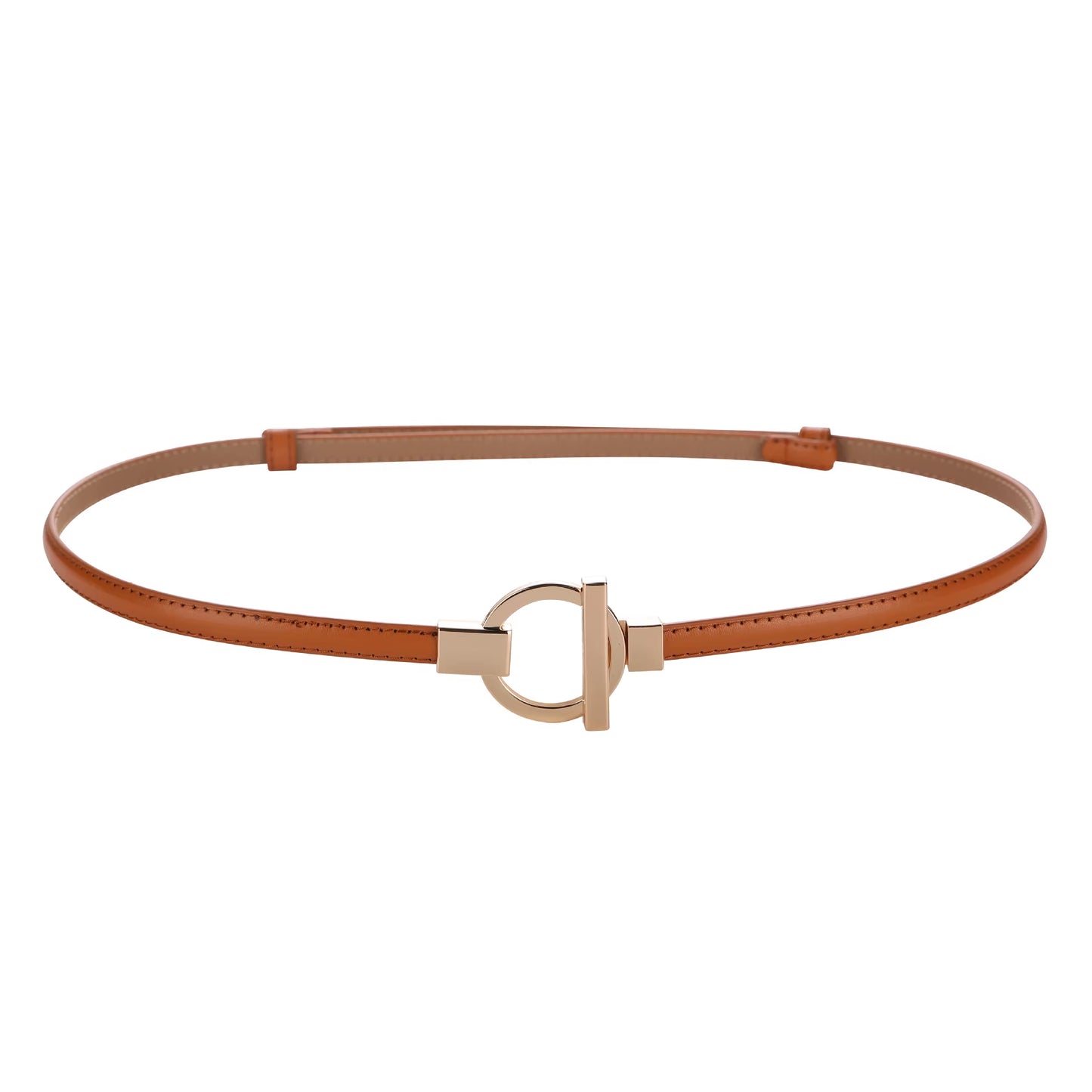 Leather Belt for Women Minimalist Cowhide Buckle Office Blazer Maxi Dress Fashion Accessory