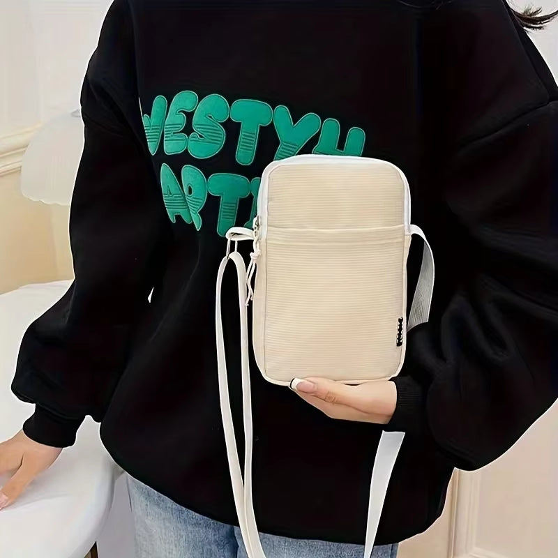 New Fashion Simple Casual Shoulder Messenger Bag, Women'S Portable Mobile Phone Bag, Vertical Coin Key Bank Card Shoulder Bag