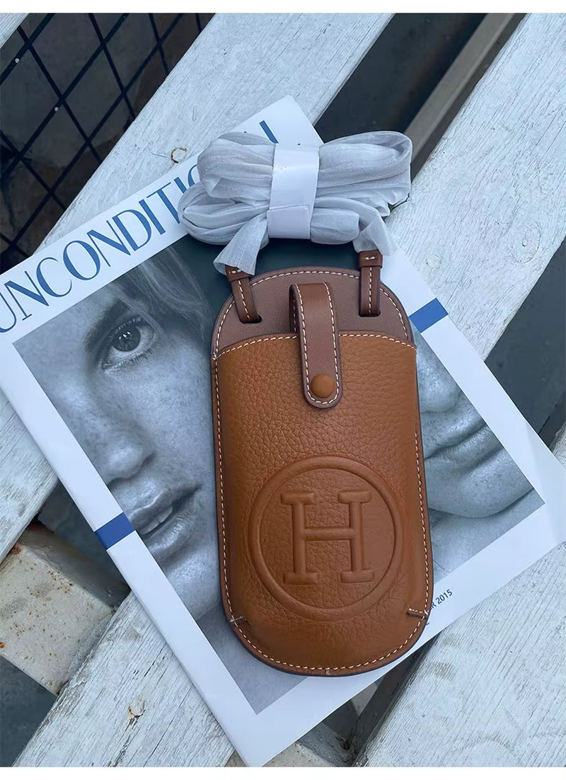 Classic Fashion Mobile Phone Bag - PU Luxury Designer Crossbody Bag - Small Bag with Elegant and High-End Leather Material