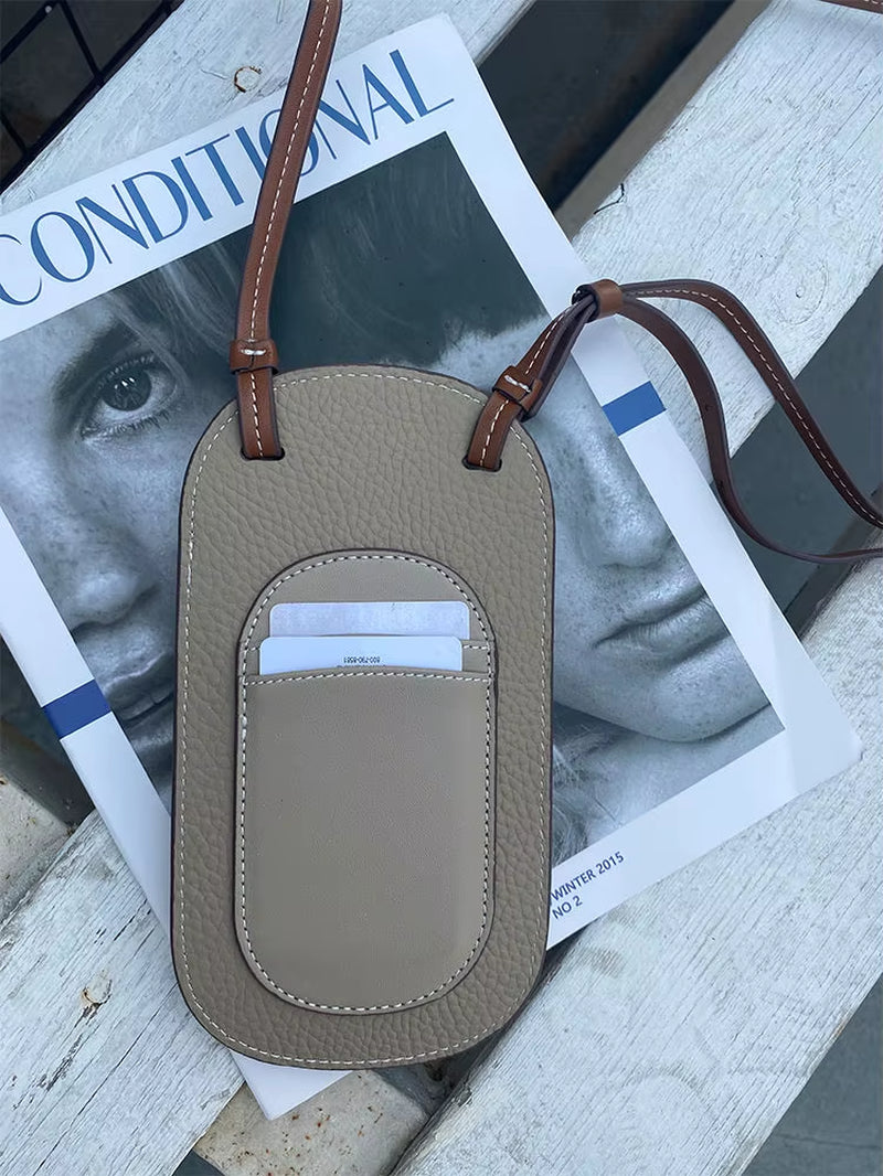 Classic Fashion Mobile Phone Bag - PU Luxury Designer Crossbody Bag - Small Bag with Elegant and High-End Leather Material