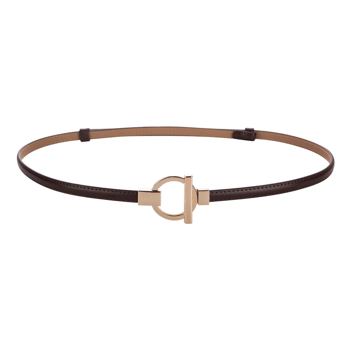 Leather Belt for Women Minimalist Cowhide Buckle Office Blazer Maxi Dress Fashion Accessory