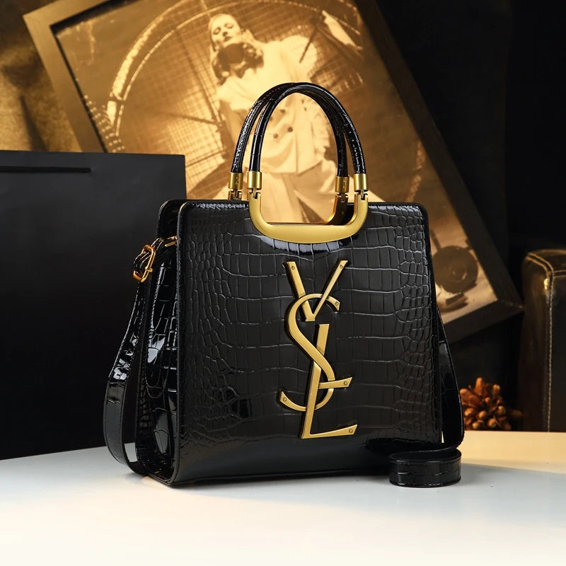 High-Grade Light Luxury Handbag 2024 New Autumn and Winter Fashion Tote Bag Women'S Crocodile Print Single Shoulder Crossbodybag