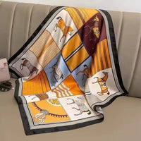1 Pcs 70X70 Imitation Silk Satin Hair Scarf Women Handkerchief Printed Female Square Head Bandana Small Neck Muffler Hijab Lady