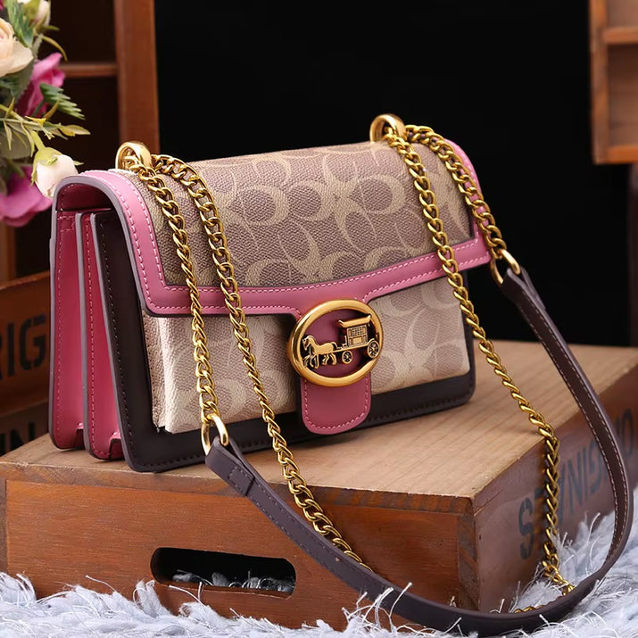 Light Luxury Women'S Bag 2025 New High-End Color Contrast Single Shoulder Underarm Bag Designer Fashionable Crossbody Small Squa