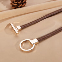 Leather Belt for Women Minimalist Cowhide Buckle Office Blazer Maxi Dress Fashion Accessory