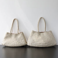 Niche Light Luxury High-End Sense First-Layer Cowhide Vegetable Basket Handmade Bag Retro Versatile Portable Underarm Bag