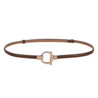 Leather Belt for Women Minimalist Cowhide Buckle Office Blazer Maxi Dress Fashion Accessory