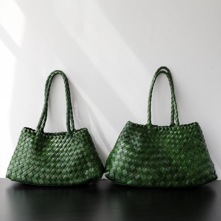 Niche Light Luxury High-End Sense First-Layer Cowhide Vegetable Basket Handmade Bag Retro Versatile Portable Underarm Bag