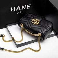 New Classic Leather Diamond-Pattern Chain Bag - Fashionable and Retro Crossbody Bag - Luxurious Designer Shoulder Bag - Handbag