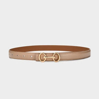 2.4Cm Belts for Women Girls Fashion Waist Belt Cowhide Leather Simple 8 Metal Pin Buckle Belt Leisure Dress Jeans Waistband