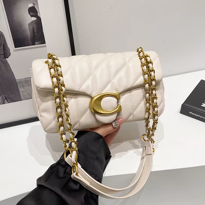 Luxury Fashion Women'S Chain Handbag PU Leather Girls Shoulder Messenger Bag Brand Lightweight Commuting Bag Tassel Square Bag