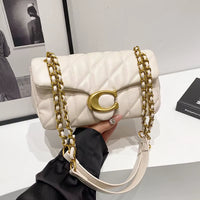 Luxury Fashion Women'S Chain Handbag PU Leather Girls Shoulder Messenger Bag Brand Lightweight Commuting Bag Tassel Square Bag