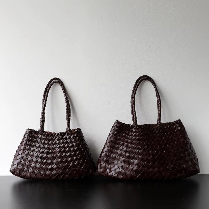 Niche Light Luxury High-End Sense First-Layer Cowhide Vegetable Basket Handmade Bag Retro Versatile Portable Underarm Bag