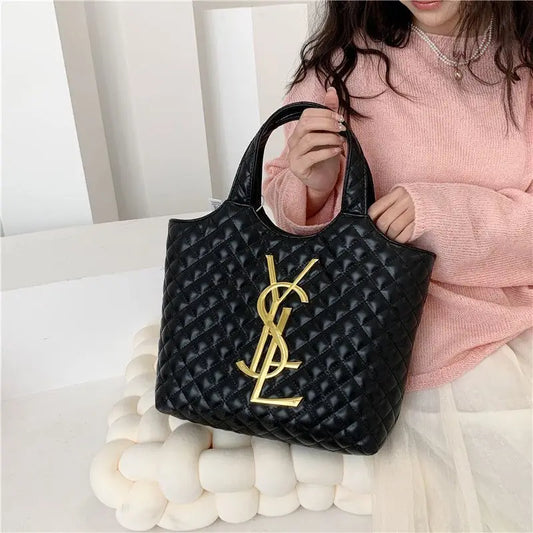 Designer Style Bag - 2025 New Model Classic High-End Casual Mother-And-Daughter Bag, Fashionable Diamond-Patterned Tote Bag