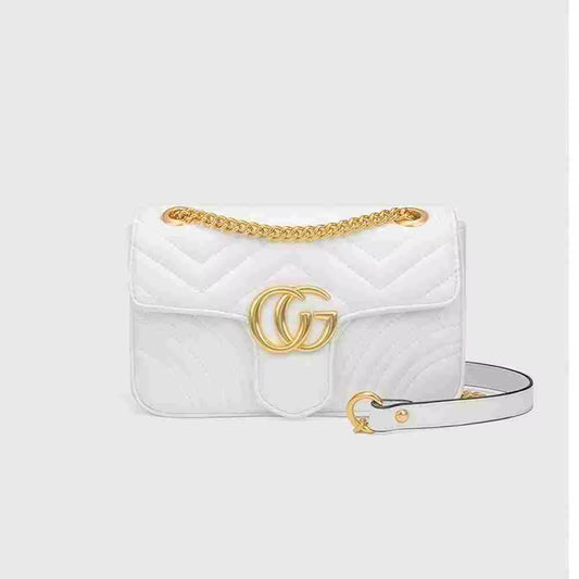 New Classic Leather Diamond-Pattern Chain Bag - Fashionable and Retro Crossbody Bag - Luxurious Designer Shoulder Bag - Handbag