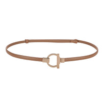 Leather Belt for Women Minimalist Cowhide Buckle Office Blazer Maxi Dress Fashion Accessory