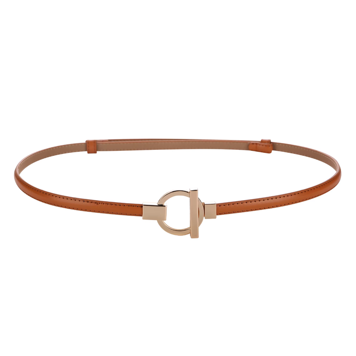 Leather Belt for Women Minimalist Cowhide Buckle Office Blazer Maxi Dress Fashion Accessory