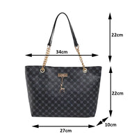 New Presbyopia Handbag Texture Soft Leather Large Capacity Tote Women Bag with Hanging Accessories Shoulder Bag