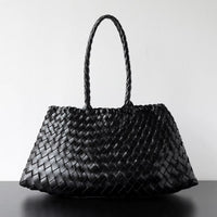 Niche Light Luxury High-End Sense First-Layer Cowhide Vegetable Basket Handmade Bag Retro Versatile Portable Underarm Bag