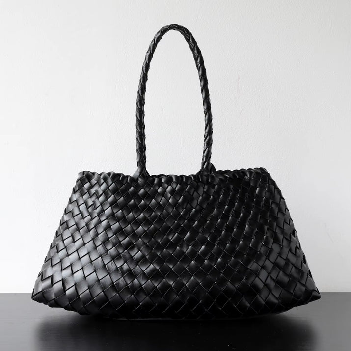 Niche Light Luxury High-End Sense First-Layer Cowhide Vegetable Basket Handmade Bag Retro Versatile Portable Underarm Bag