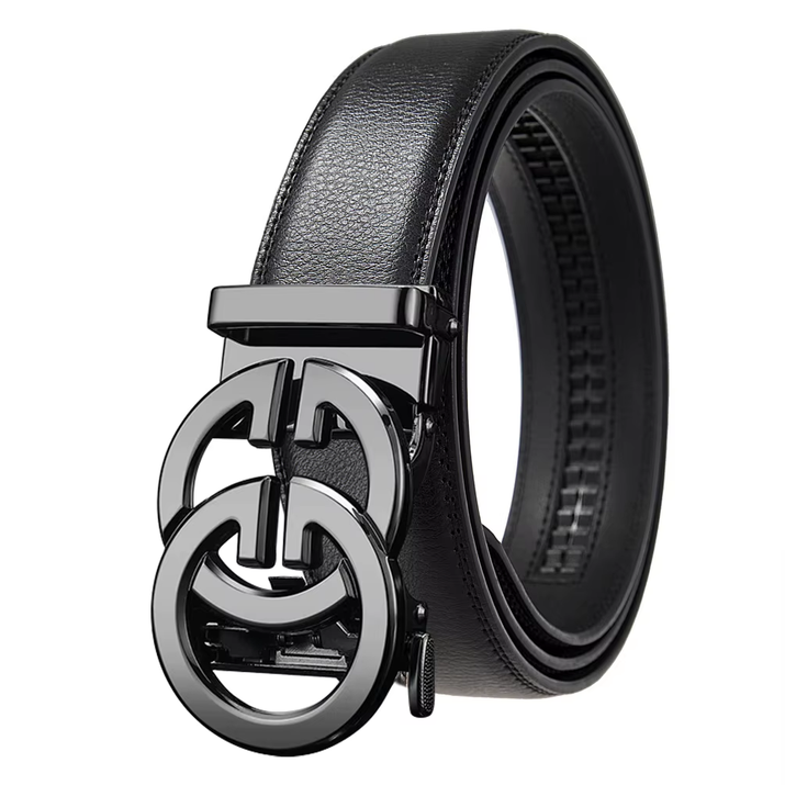 Fashion Design Belt for Men, Alloy Buckle High Quality PU Leather Automatic Belt, Adjustable Ratchet Business Casual Men'S Belt