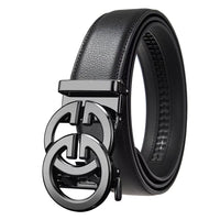 Fashion Design Belt for Men, Alloy Buckle High Quality PU Leather Automatic Belt, Adjustable Ratchet Business Casual Men'S Belt
