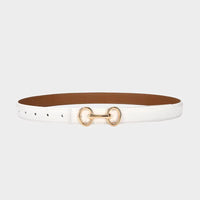2.4Cm Belts for Women Girls Fashion Waist Belt Cowhide Leather Simple 8 Metal Pin Buckle Belt Leisure Dress Jeans Waistband