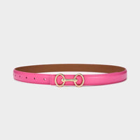 2.4Cm Belts for Women Girls Fashion Waist Belt Cowhide Leather Simple 8 Metal Pin Buckle Belt Leisure Dress Jeans Waistband