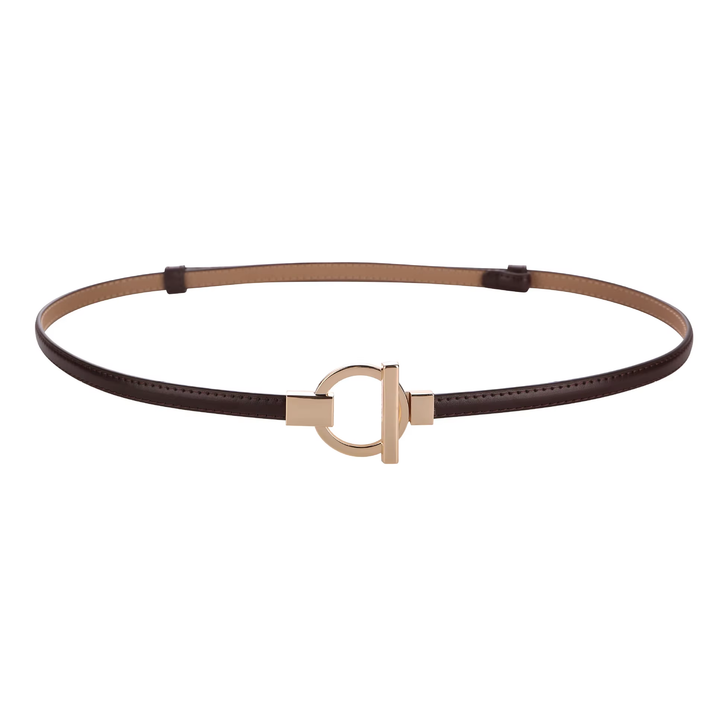 Leather Belt for Women Minimalist Cowhide Buckle Office Blazer Maxi Dress Fashion Accessory