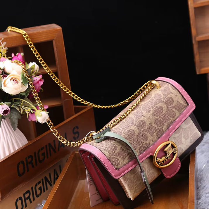 Light Luxury Women'S Bag 2025 New High-End Color Contrast Single Shoulder Underarm Bag Designer Fashionable Crossbody Small Squa