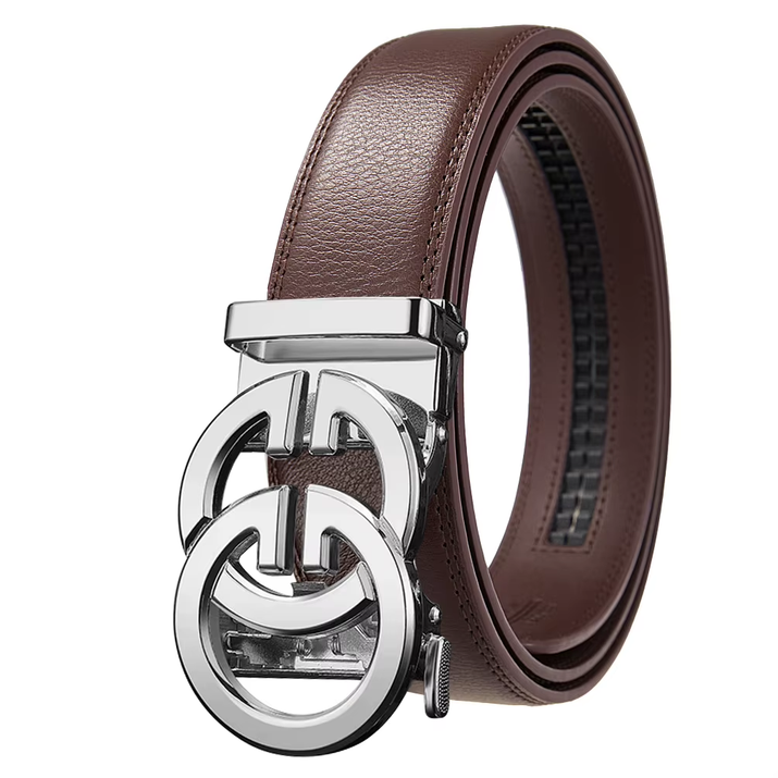 Fashion Design Belt for Men, Alloy Buckle High Quality PU Leather Automatic Belt, Adjustable Ratchet Business Casual Men'S Belt